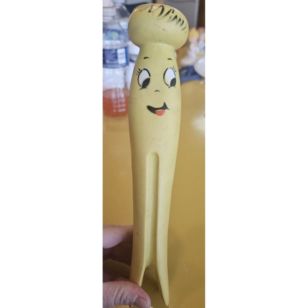 Vintage Rubber Toy clothes pin Alan Jay Baby Toy Rubber Face Toy